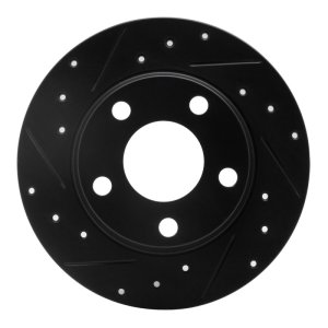 Audi Allroad Brake Rotor (1) - Rear Left - R1 Concepts - Drilled & Slotted - Black - `99-`05